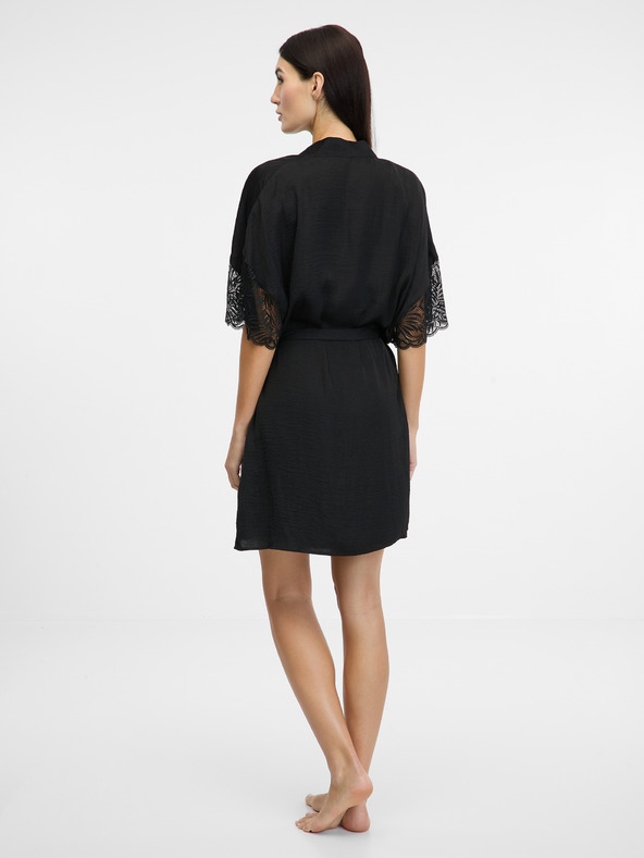 Orsay ORSAY fekete női szatén fürdőköpeny