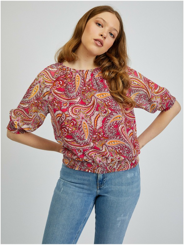 Orsay ORSAY piros mintás női blúz