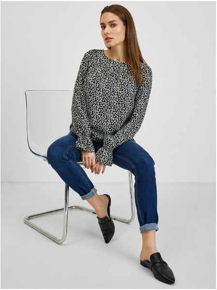 Orsay ORSAY fehér-fekete mintás női blúz