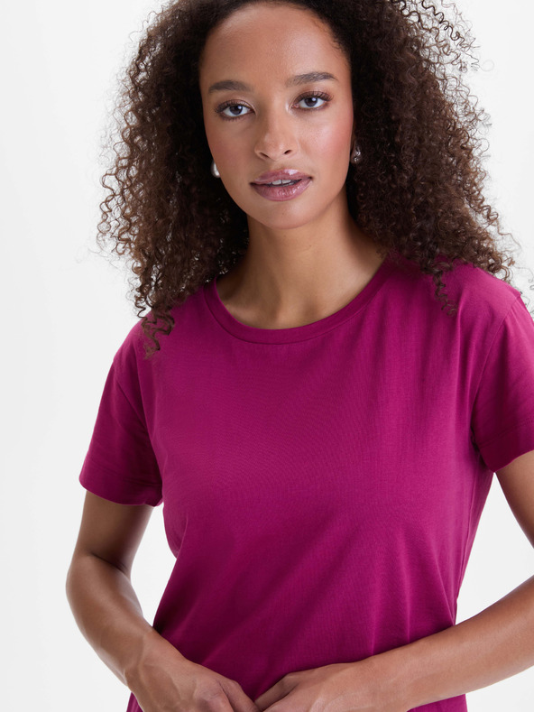 Orsay Sötétrózsaszín rövid ujjú női póló ORSAY