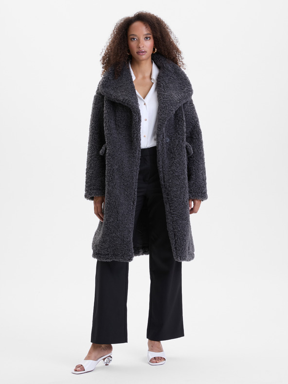 Orsay Sötétszürke női műszőrme kabát ORSAY