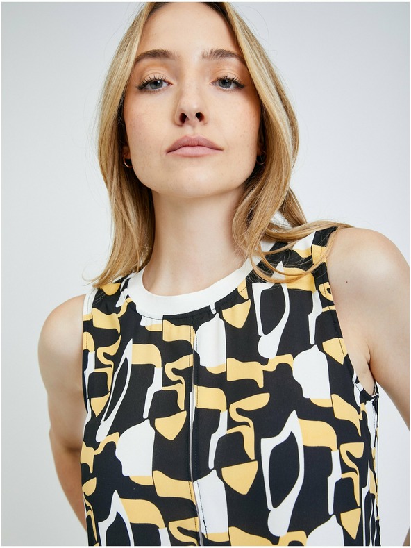 Orsay ORSAY fehér-fekete mintás blúz