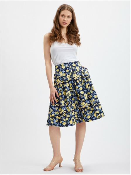 Orsay Sárga-kék női rakott virágos szoknya ORSAY