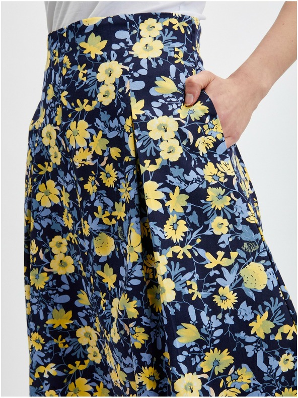 Orsay Sárga-kék női rakott virágos szoknya ORSAY