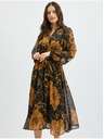 Orsay ORSAY barna-fekete virágmintás női midiruha