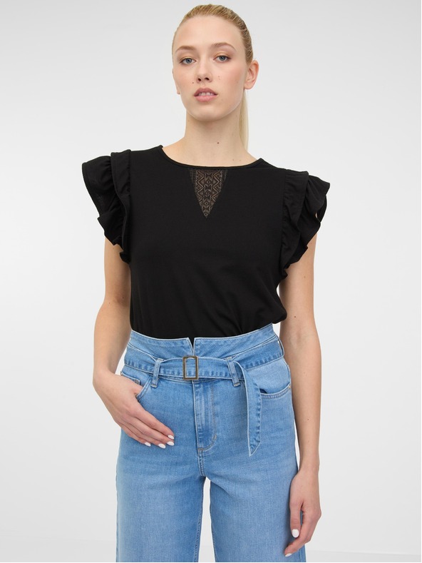 Orsay ORSAY fekete női rövid ujjú póló