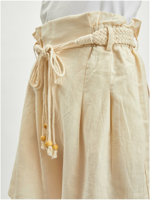 Orsay ORSAY bézs színű lenvászon női rövidnadrág