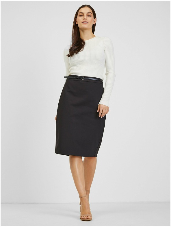 Orsay ORSAY fekete női szoknya övvel