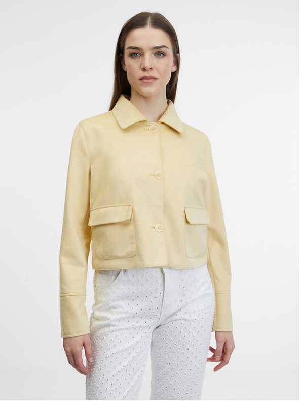 Orsay ORSAY sárga női kabát velúr kivitelben