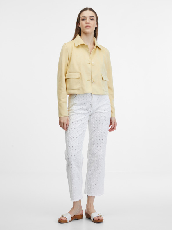 Orsay ORSAY sárga női kabát velúr kivitelben