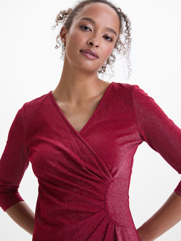 Orsay Bordó térdig érő női ruha ORSAY