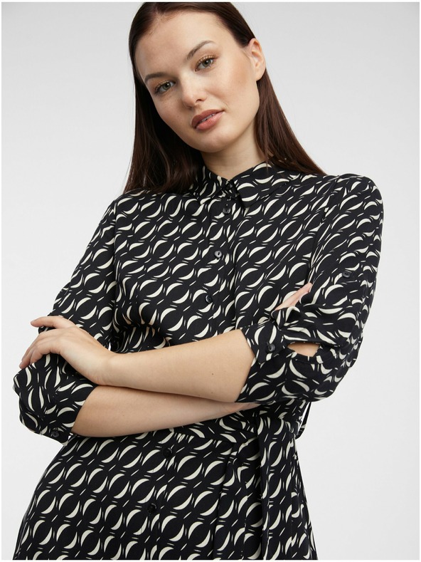 Orsay ORSAY fekete női mintás ing ruha