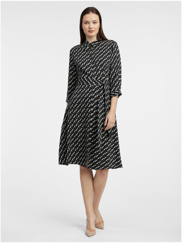 Orsay ORSAY fekete női mintás ing ruha