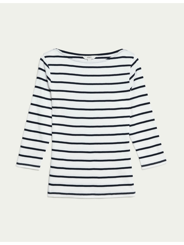 Marks & Spencer Fekete-fehér női csíkos póló Marks & Spencer