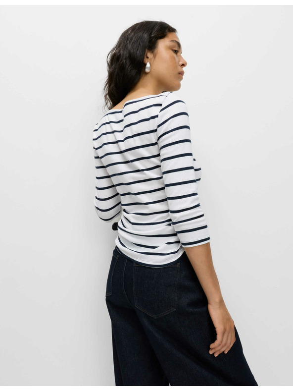 Marks & Spencer Fekete-fehér női csíkos póló Marks & Spencer