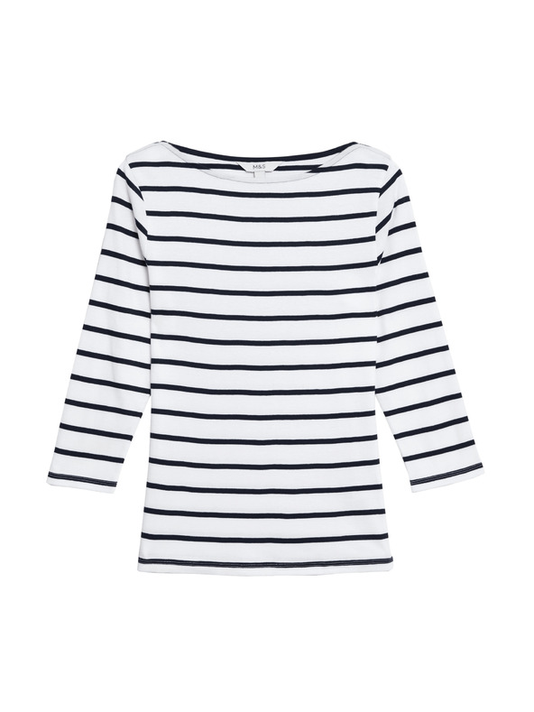 Marks & Spencer Fekete-fehér női csíkos póló Marks & Spencer