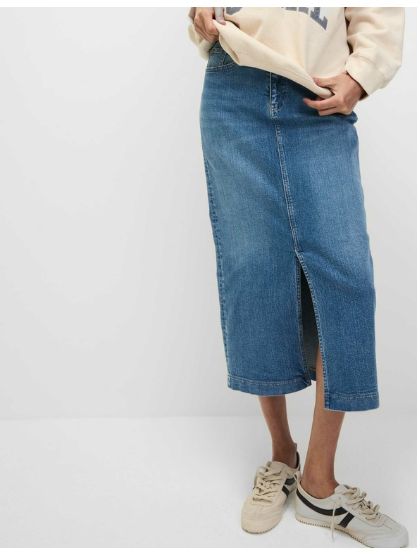 Marks & Spencer Denim midi-szoknya Marks & Spencer tengerészkék