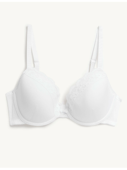 Marks & Spencer Csipkés dekoltázsú melltartó merevítővel és párnázott kosarakkal, 4,5 mm-es méret, párnázott kosarakkal. A-E Marks & Spencer fehér