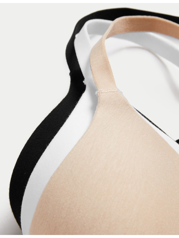 Marks & Spencer 3 db sima melltartó készlet teljes kosárral és merevítővel, 4-es méret, 4-es méret, merevítővel. A-E Marks & Spencer bézs