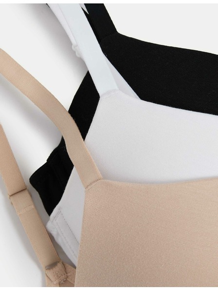 Marks & Spencer Marks & Spencer három darabos női push-up melltartó készlet bézs, fehér és fekete színben, merevítővel
