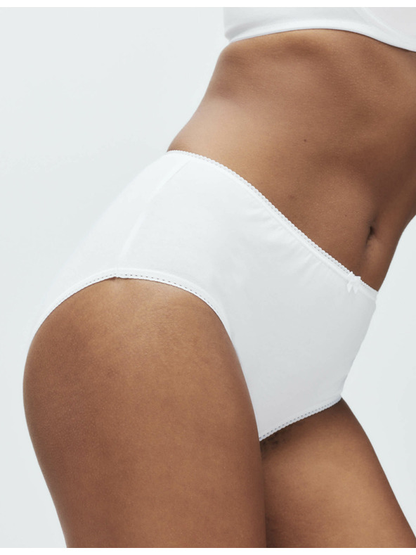 Marks & Spencer Pamut Lycra® midi alsónadrág, 5 csomag Marks & Spencer fehér