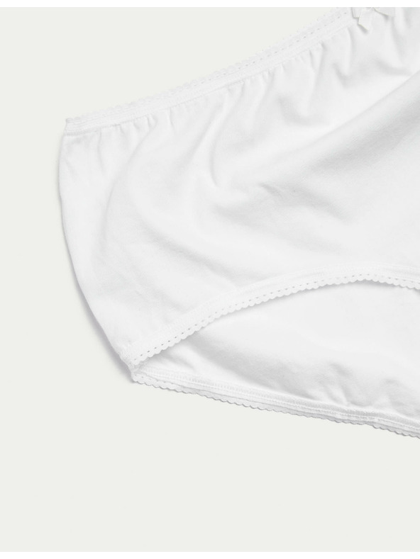 Marks & Spencer Pamut Lycra® midi alsónadrág, 5 csomag Marks & Spencer fehér