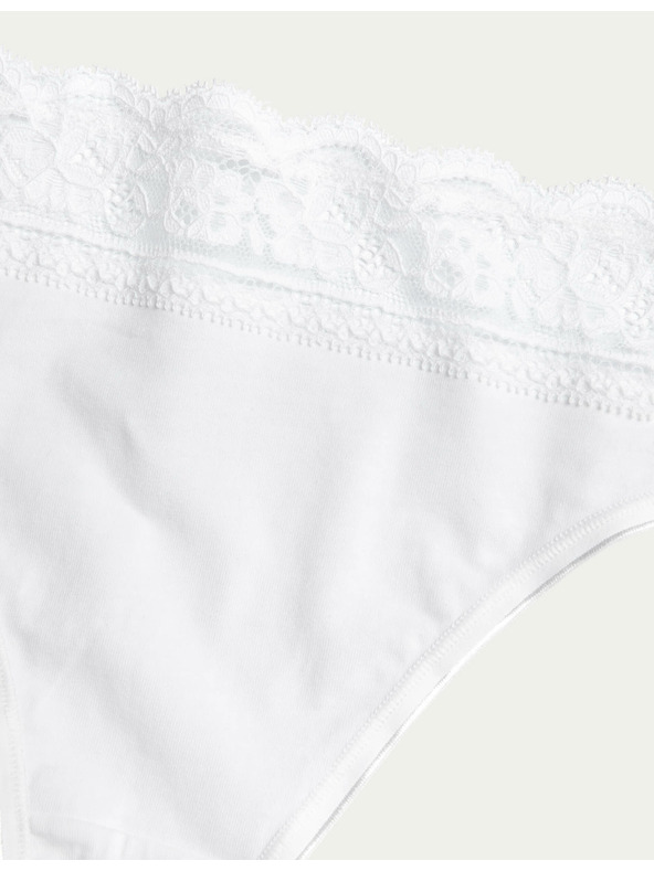 Marks & Spencer Pamut csipkebugyi lycraval, 5 csomag Marks & Spencer fehér