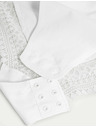 Marks & Spencer Fehér női Marks & Spencer Secret Support™ csipkés feszesítő bodysuit