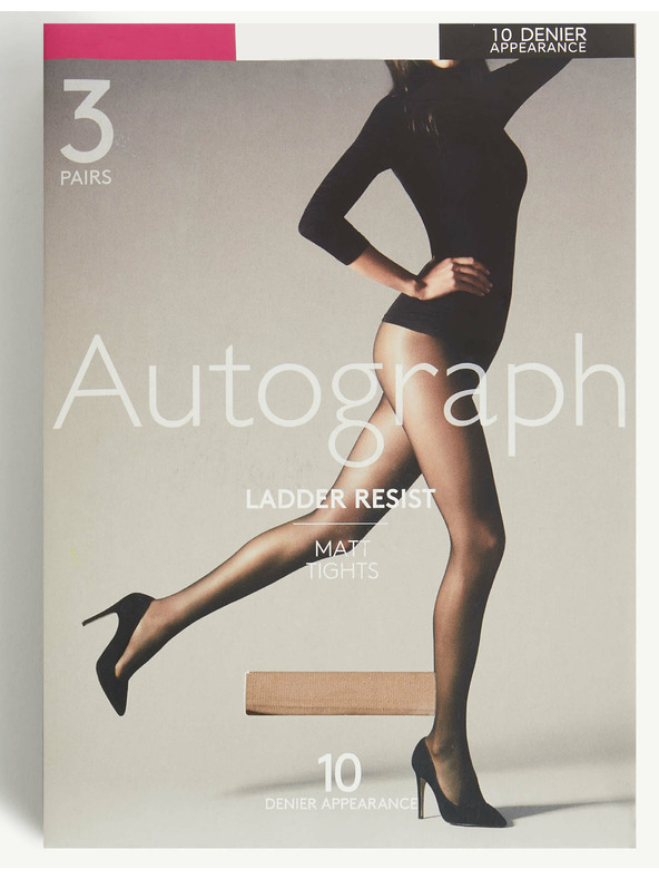 Marks & Spencer Harisnyanadrág 10 DEN szilárd és matt, 3 db Marks & Spencer beige