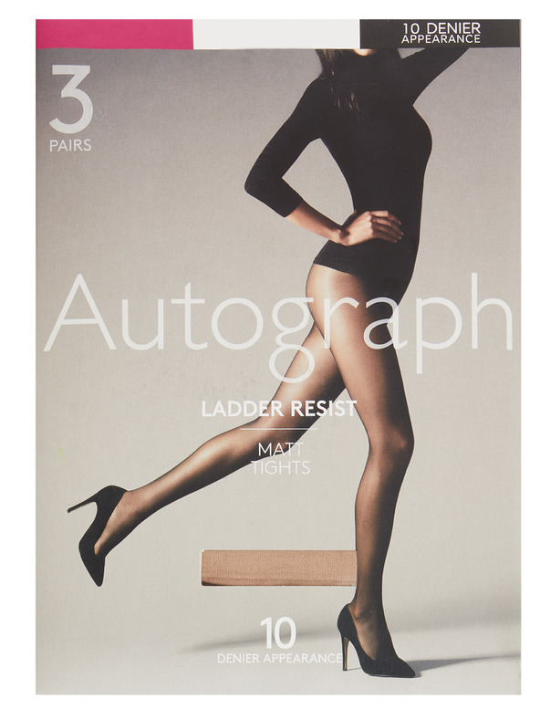 Marks & Spencer Harisnyanadrág 10 DEN szilárd és matt, 3 db Marks & Spencer beige