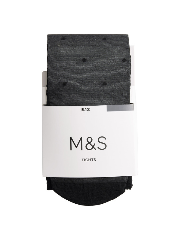 Marks & Spencer Fekete Marks & Spencer női átlátszó pöttyös harisnyanadrág 20 DEN