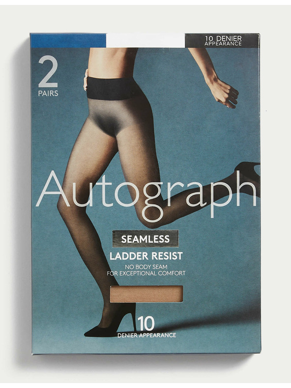 Marks & Spencer Két pár női varrás nélküli harisnyanadrág készlet bézs színben 10 DEN Marks & Spencer 10 DEN Marks & Spencer