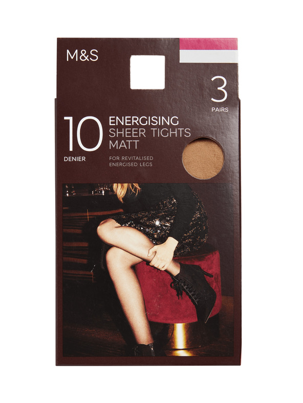 Marks & Spencer 3 pár 10 DEN-es átlátszó harisnyanadrág készlet Energising technológiával Marks & Spencer beige