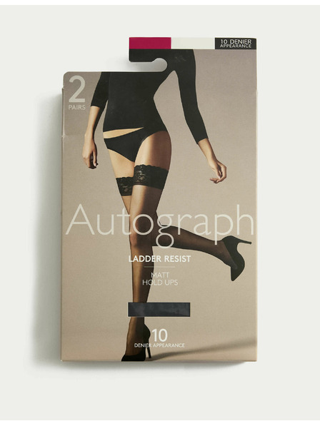 Marks & Spencer Két pár női matt, matt, öntapadós harisnyából álló készlet fekete színben 10 DEN Marks & Spencer