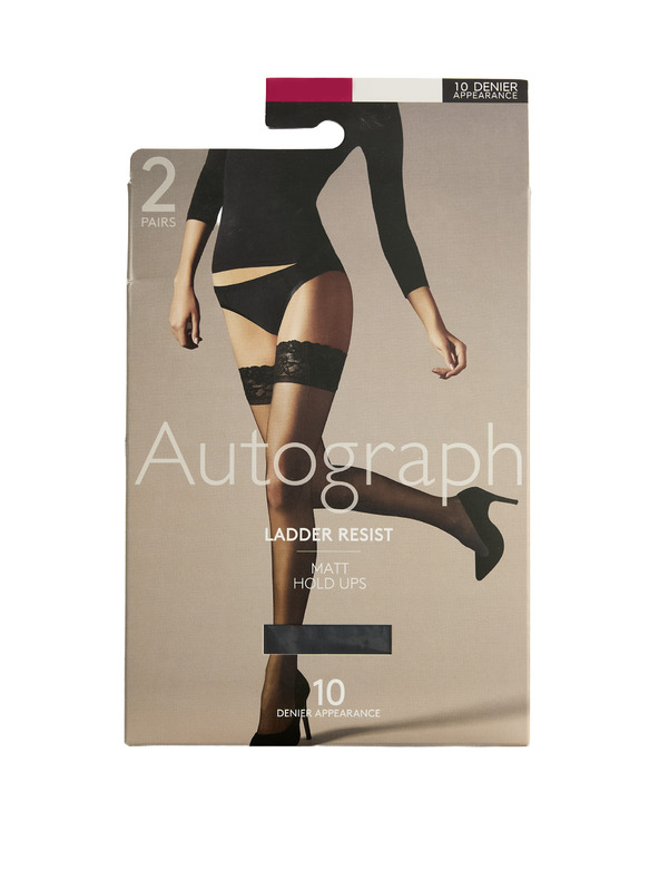 Marks & Spencer Két pár női matt, matt, öntapadós harisnyából álló készlet fekete színben 10 DEN Marks & Spencer