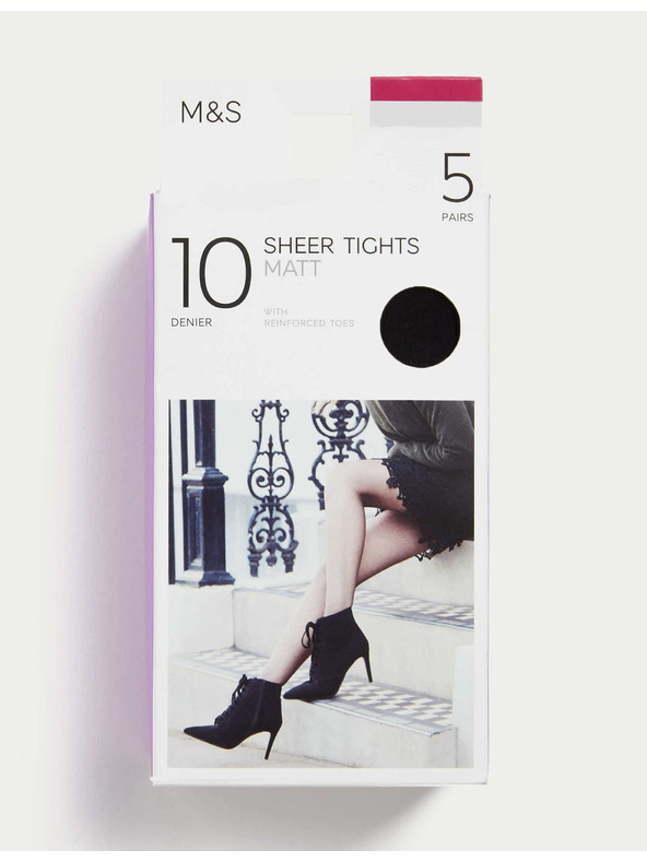 Marks & Spencer Öt darab fekete Marks & Spencer 10 DEN-es női harisnyanadrágból álló szett