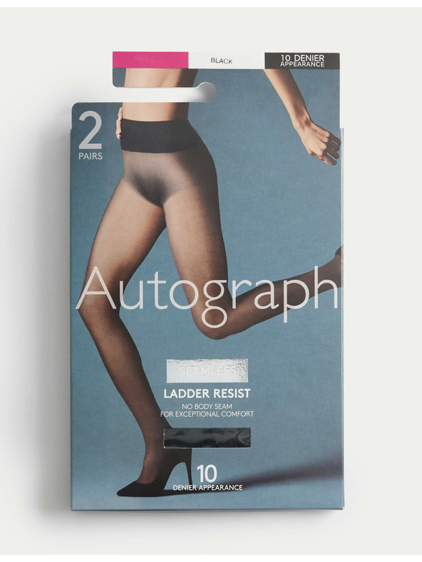 Marks & Spencer Két pár női varrás nélküli harisnyanadrág készlet fekete színben 10 DEN Marks & Spencer 10 DEN Marks & Spencer