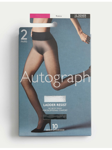 Marks & Spencer Két pár női varrás nélküli harisnyanadrág készlet fekete színben 10 DEN Marks & Spencer 10 DEN Marks & Spencer