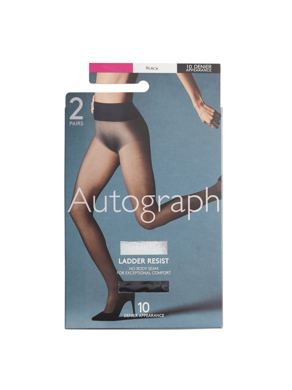 Marks & Spencer Két pár női varrás nélküli harisnyanadrág készlet fekete színben 10 DEN Marks & Spencer 10 DEN Marks & Spencer