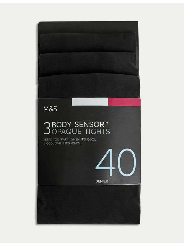 Marks & Spencer Három darab fekete Body Sensor™ 40 DEN Marks & Spencer harisnyanadrágból álló készlet, 40 DEN