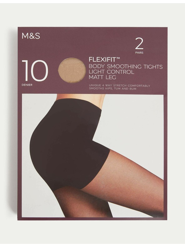 Marks & Spencer Flexifit™ átlátszó harisnyanadrág, enyhén feszesítő, 10 DEN, 2 db csomagban Marks & Spencer bézs színű
