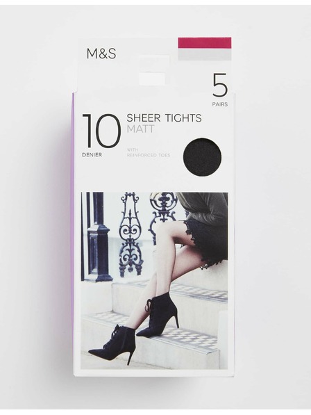Marks & Spencer Sötétszürke női 10 DEN harisnyanadrág, 5 pár per csomag Marks & Spencer