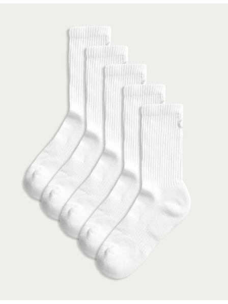 Marks & Spencer Öt pár női sportzokni készlet fehér színben Marks & Spencer
