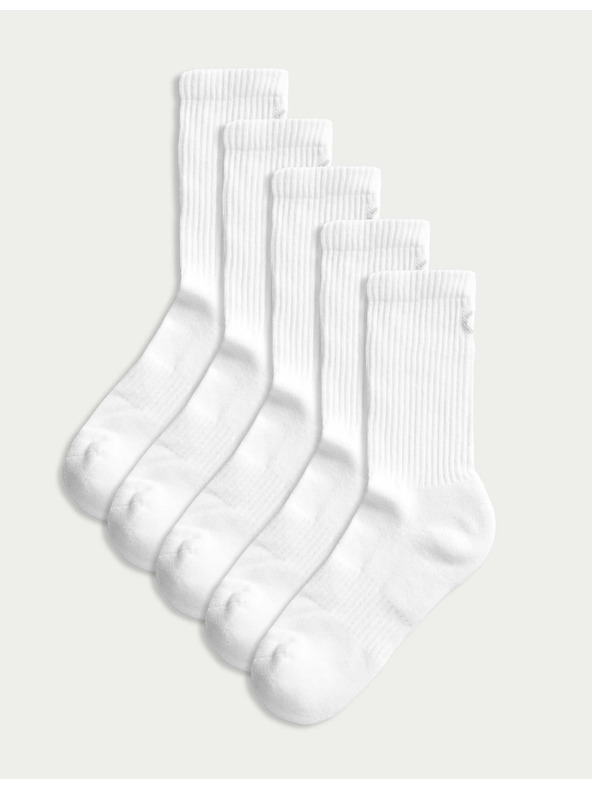 Marks & Spencer Öt pár női sportzokni készlet fehér színben Marks & Spencer