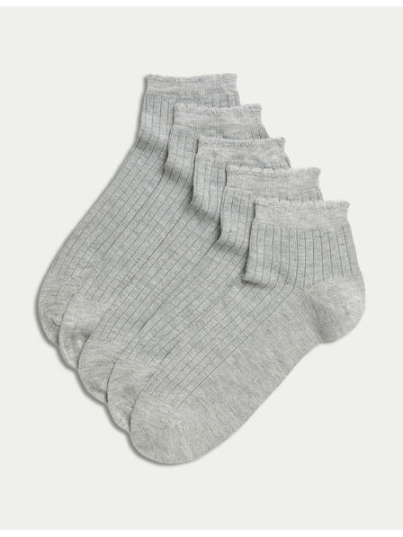 Marks & Spencer 5 pár varrás nélküli bokazokni Marks & Spencer szürke
