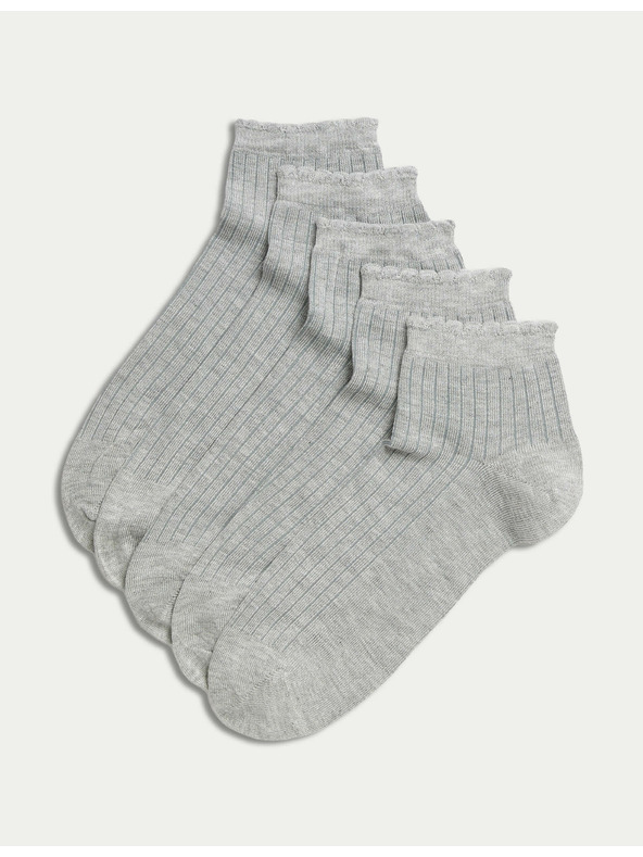 Marks & Spencer 5 pár varrás nélküli bokazokni Marks & Spencer szürke