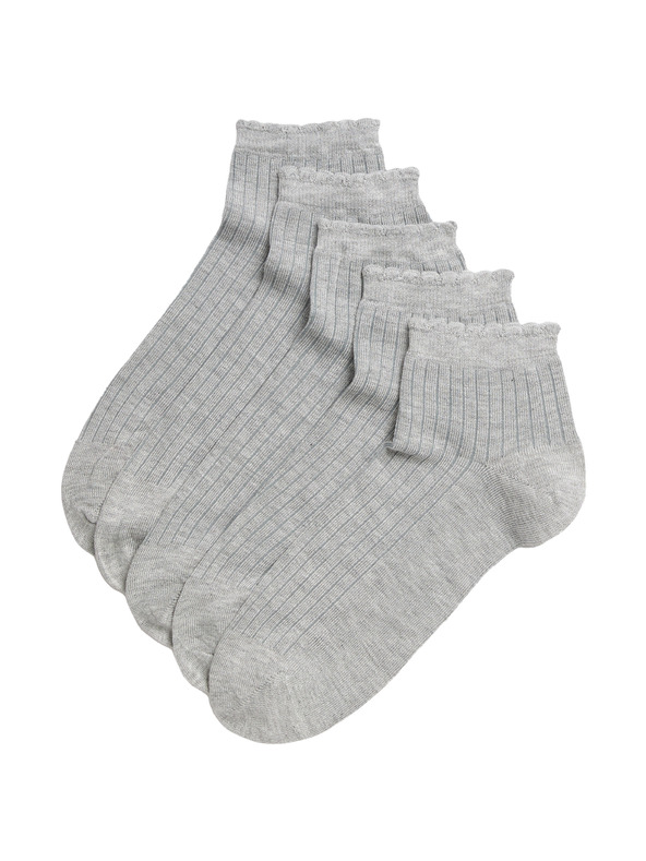 Marks & Spencer 5 pár varrás nélküli bokazokni Marks & Spencer szürke