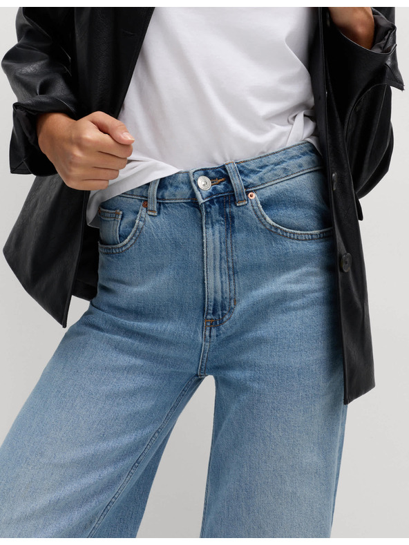 Marks & Spencer Világoskék női magas derekú, széles szárú farmer Marks & Spencer