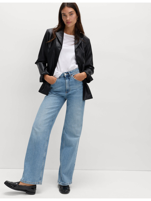 Marks & Spencer Világoskék női magas derekú, széles szárú farmer Marks & Spencer