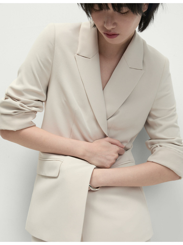 Marks & Spencer Egyberészes blézer, laza szabású Marks & Spencer bézs színű